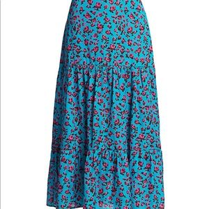PAIGE Bestia Ruffle Floral Print Skirt SZ M